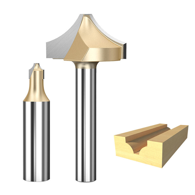 Tideway Open End Router Bits Woodworking radius flat bottom bit 6.35 mm Shank CNC Wood Carving Plunge Roundover Bits