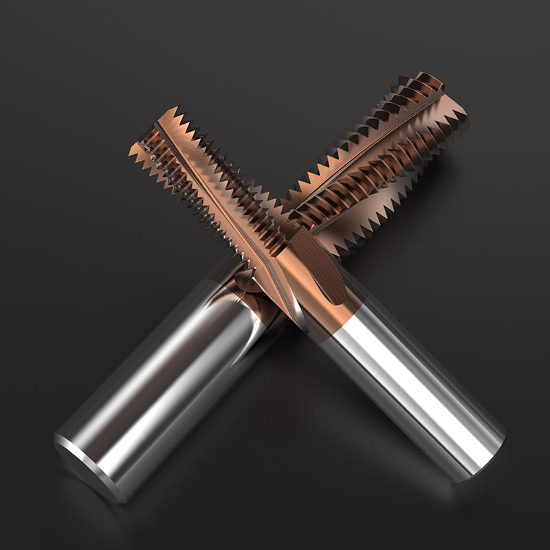 HUHAO three /four flutes spiral roughing thread milling cutter carbide stainless steel fully ground end mill cnc router tools