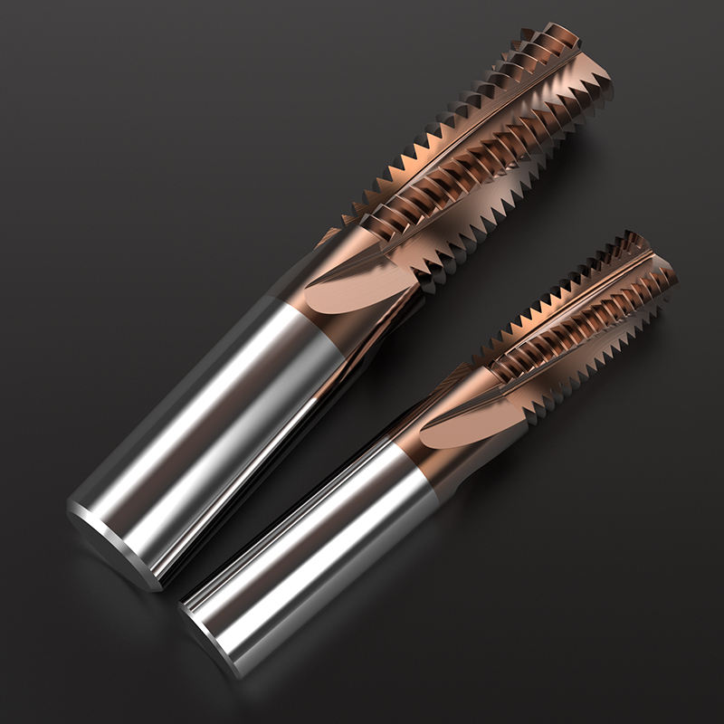 HUHAO three /four flutes spiral roughing thread milling cutter carbide stainless steel fully ground end mill cnc router tools