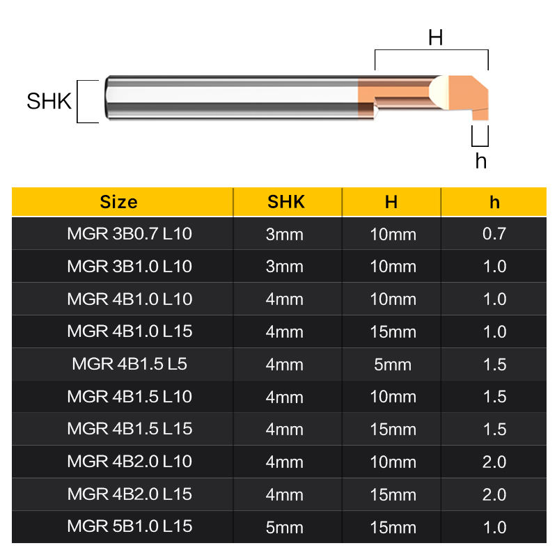 HUHAO MGR series small size slotting boring cutter cnc boring mill tungsten steel end mill carbide boring milling cutters