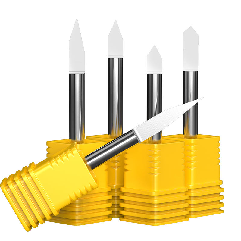 HUHAO 4mm Flat Bottom Engraving Bit Carbide Carving Milling Cutter CNC Router Tool PVC For Acrylic Plastic Wood