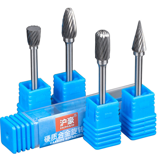 HUHAO 3mm shank Carbide Cutting Tools single cut package in 10pcs tungsten carbide burr sets