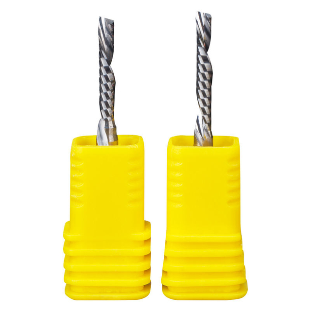 HUHAO 3.175mm down cut drill bit single flute spiral tungsten steel milling cutter carbide end mill CNC router tools