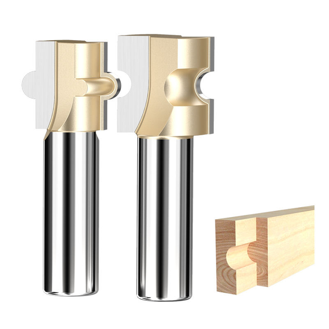 Tideway Half Round Tenon Router Bits Woodworking Glue Joint Mortise Stitching bit Floor T mortis CNC Milling Cutter