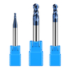 HUHAO HRC 45 two flutes ball nose TiSiN coated tungsten steel end mill cnc milling cutter carbide engraving bit