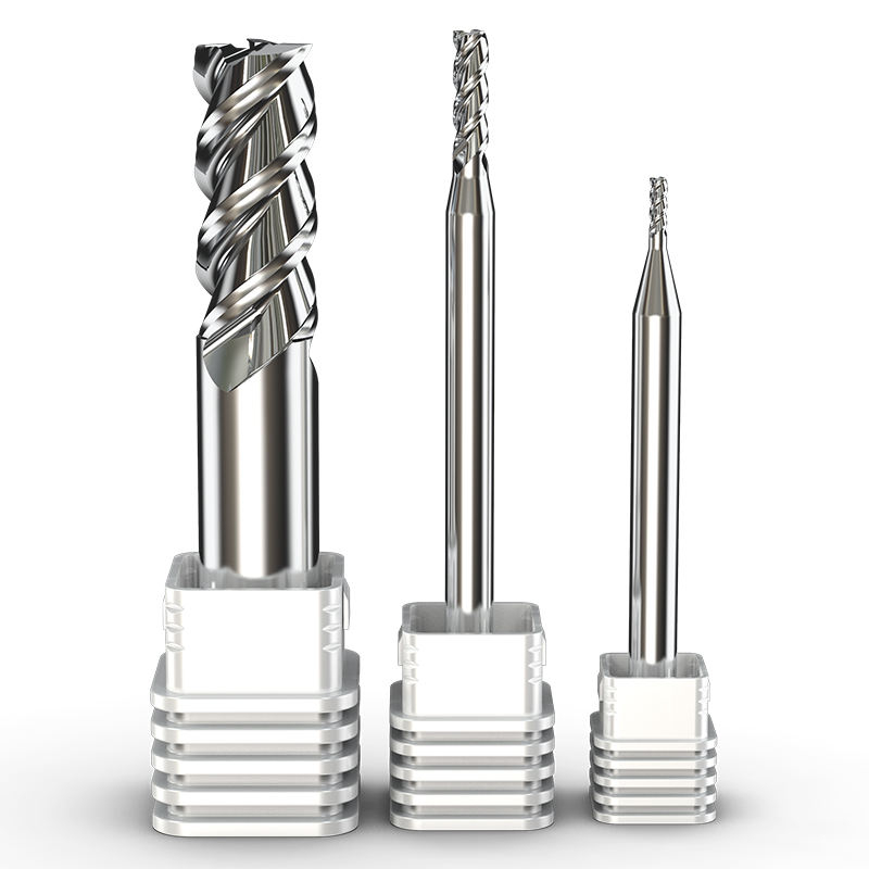 HUHAO HRC 62 aluminum three flutes carbide tungsten steel end mill polished milling cutter cnc aluminum milling cutters