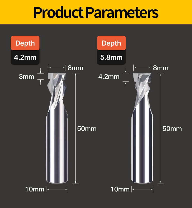 Huhao Custom Led Neon Sign Acrylic Board Carving Cutter Depth 10mm 12mm Neon Strip CNC Solid Carbide End Mills