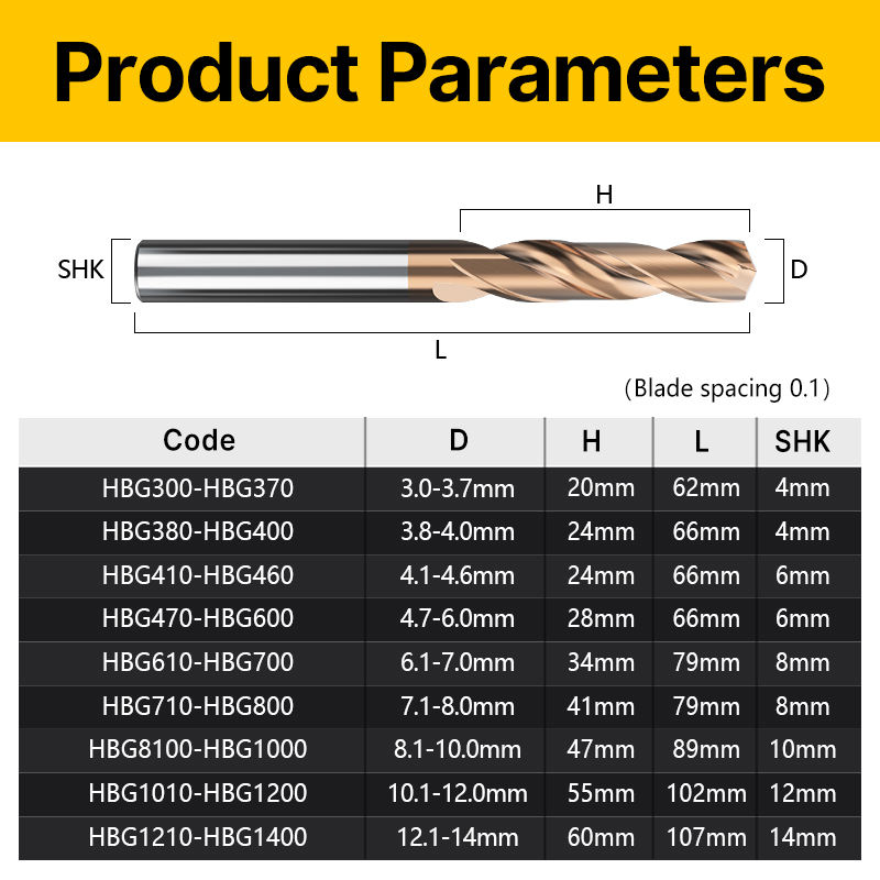 Huhao Super Hard HRC60 Solid Carbide Twists Drill Bit Tungsten steel drill fixed handle coated 4MM shank Metal drill