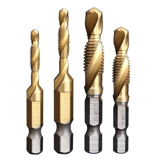 HUHAO steel coated thread drilling tap high speed steel with Cobalt gold coat screw drilling taps