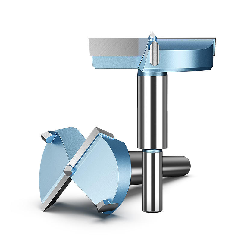 HUHAO HRC 45 cutter angle 15 2 flutes wood hole saw carbide drill hole bit woodwork milling cutter