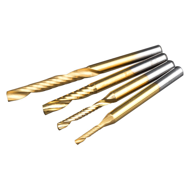 HUHAO Solid Carbide Single Flute 3.175MM Milling Cutters CNC Cut End Mills 1 Flute Router Bits One Flute End Mill Cutter