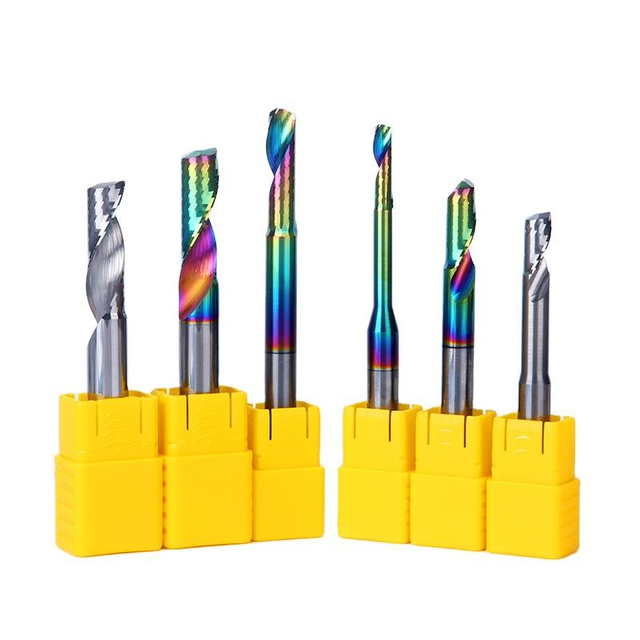HUHAO Aluminum profiling milling cutter single flute for milling aluminum alloy door window router cutter 8mm shank M2