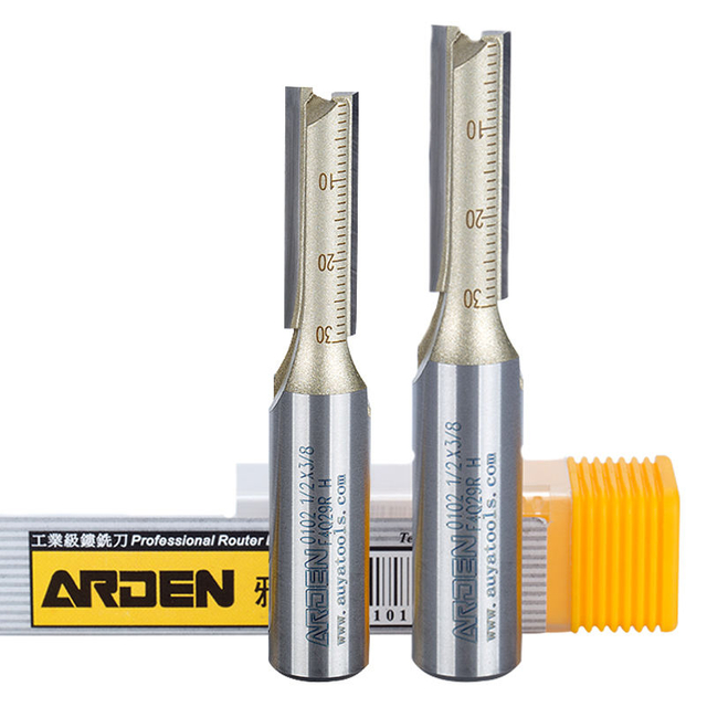 Arden 1/2 two flutes straight cutters 1/4 double flutes wood slotting bits cnc woodworking trimming router bit