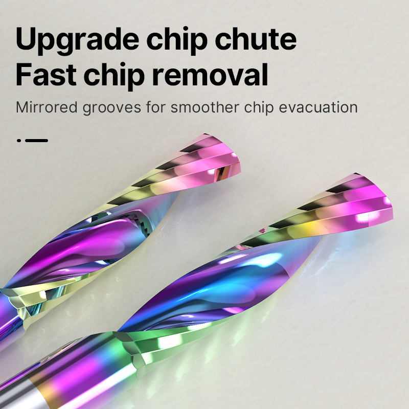 HUHAO 3.175 single edge milling cutter acrylic engraving machine tool pvc spiral engraving cutter