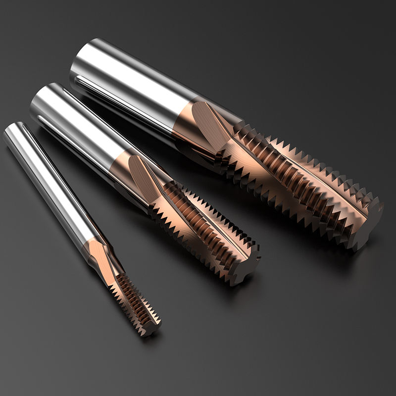 HUHAO three /four flutes spiral roughing thread milling cutter carbide stainless steel fully ground end mill cnc router tools