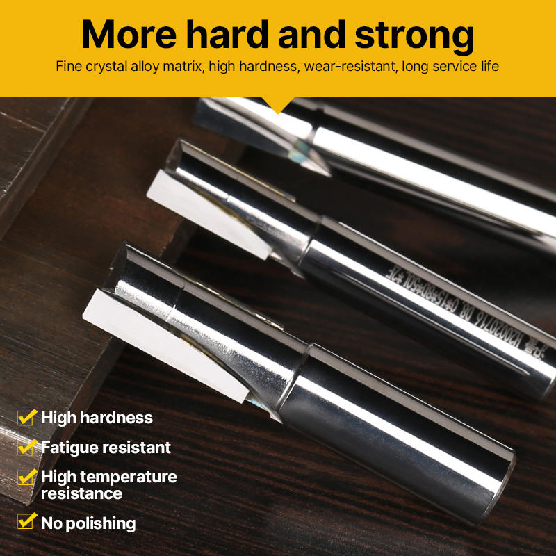HUHAO 6mm Diamond PCD two flutes carbide milling cutter CNC tungsten drill bit acrylic mill aluminum router cutter