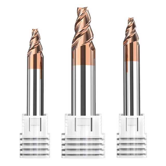 HUHAO HRC55 three flutes carbide tungsten steel tapered flat end mill TiSiN coated milling cutter cnc steel milling cutters