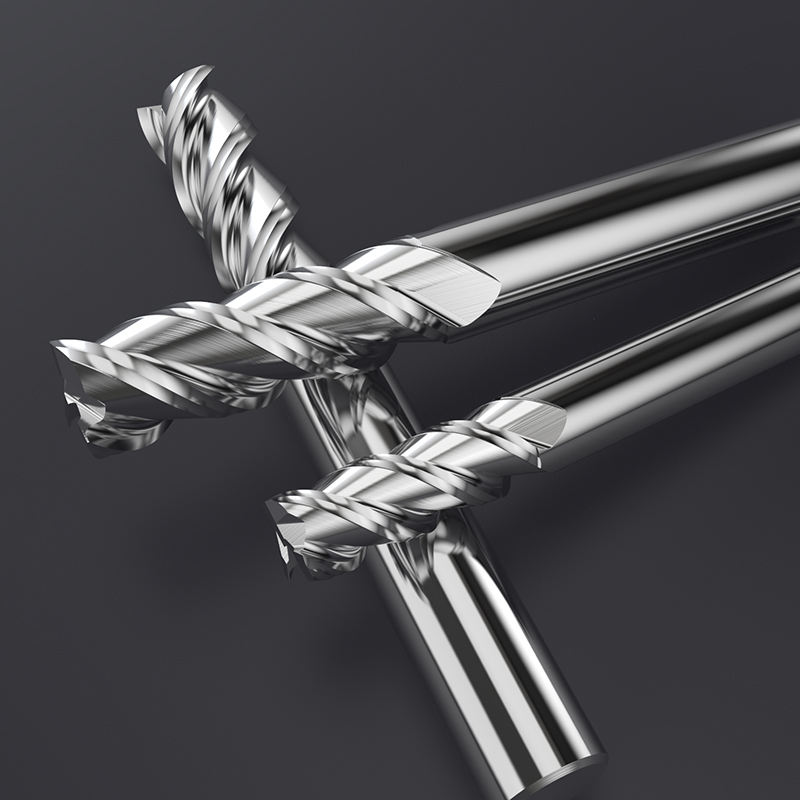 HUHAO HRC 62 aluminum three flutes carbide tungsten steel end mill polished milling cutter cnc aluminum milling cutters