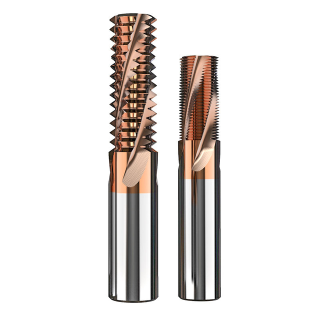 HUHAO metric three /four flutes spiral roughing thread milling cutter carbide stainless steel fully ground end mill cnc router t