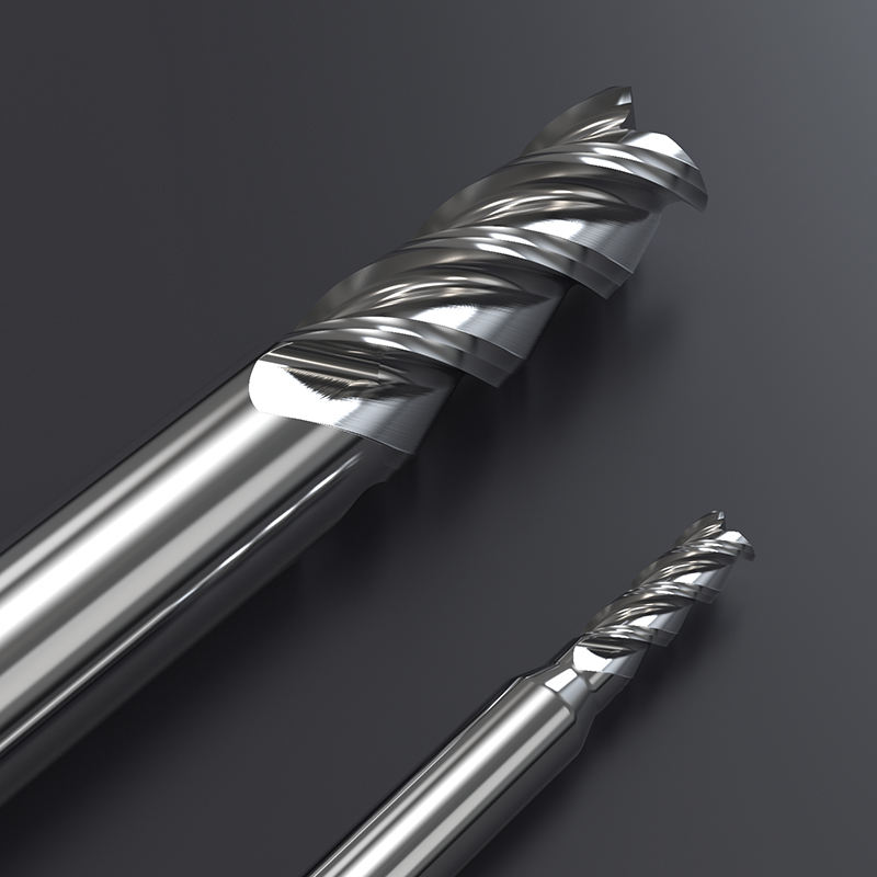 HUHAO HRC 62 aluminum three flutes carbide tungsten steel end mill polished milling cutter cnc aluminum milling cutters