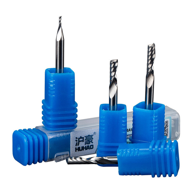 HUHAO all size single flute CNC router bit spiral milling cutter Cutting Tools Acrylic PVC