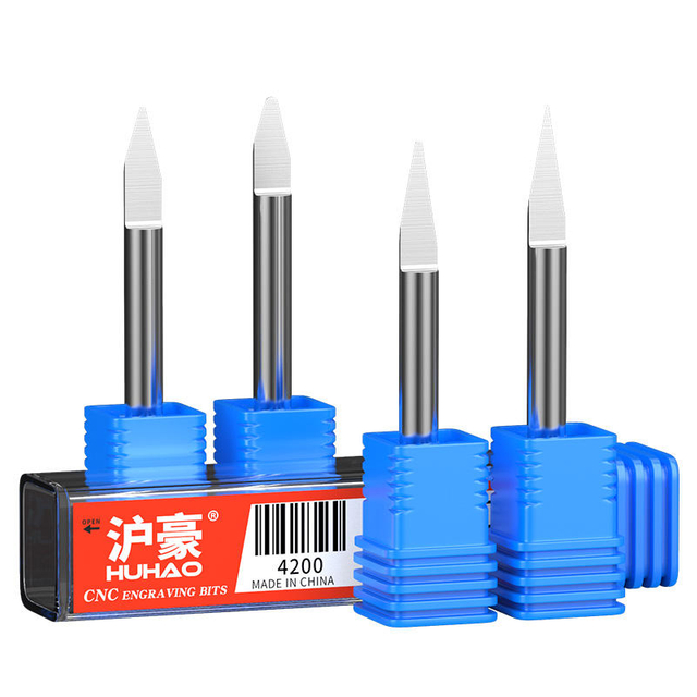 HUHAO 1/8 Shank Round bottom Engraving Bit for 3D Carving CNC Router tools 3A carbide overall length 38mm