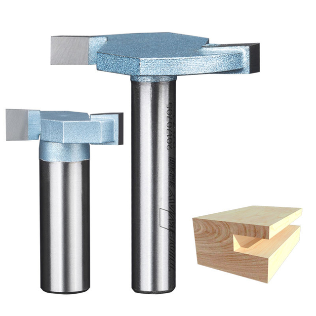 Tideway T slotting router bit 2-blade T-blade Woodworking T-slotting bit for wood trimming
